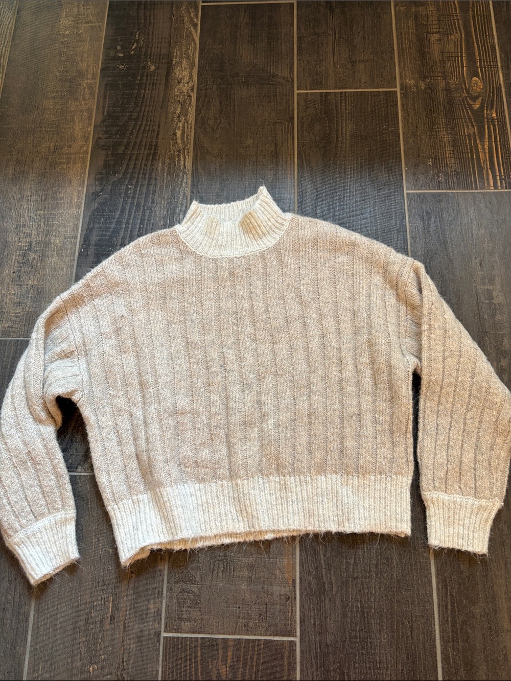 Cozy Cream Ribbed Mock Neck Sweater